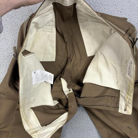 Maison Margiela Tailored Cotton Trousers Men’s 32x30.5 Brown Side Adjuster Italy - Picture 6 of 8